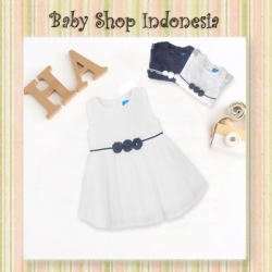 large dress bayi Three Flows Putih